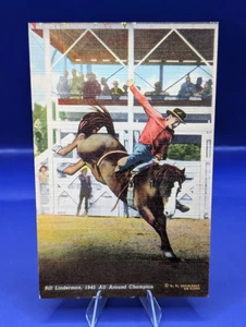 Vintage "Bill Linderman 1945 All Around Champion" Post Card! Free Shipping! - Picture 1 of 13