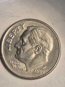 Dime Error 2002 P Slightly Off Center,collar, See Pictures - Picture 1 of 4