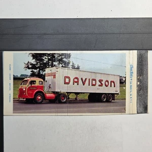 Davidson Transfer & Storage Co Mid-Atlantic 1950s Truck Matchbook - Picture 1 of 2