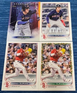 Lote (4) Tarjeta de Novato 2022 Topps Debut Vacacional Jarren Duran RC Medias Rojas - Imagen 1 de 1