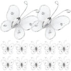 50 Stoff-Schmetterlinge 3D Deko Organza-Flügel für Hochzeit & Party
