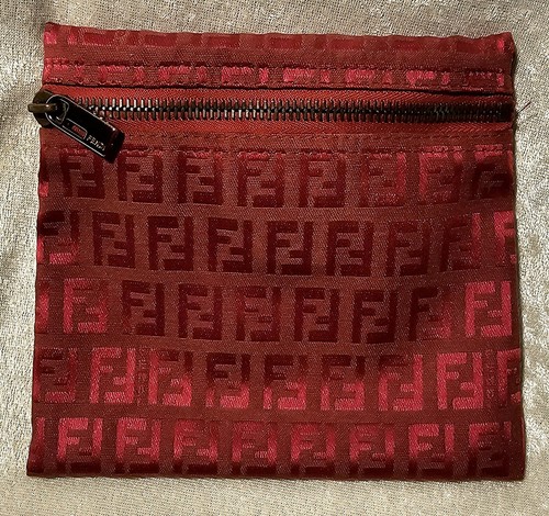 Borsa Vera FENDI Zucca Zucchino Tela Rossa Vintage Ottime Condizioni N. Mai Mnt