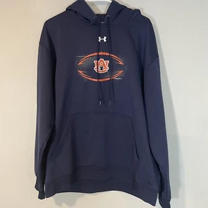 Auburn Tigers Hoodie Mens Extra Large Blue Pullover Sweatshirt Under Armour XL - Picture 1 of 8