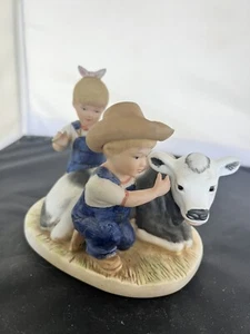 Denim Days #8878 Danny & Debbie New Calf Cow Figur 1985 Farm Life - Bild 1 von 4