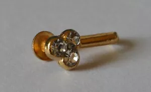 Sparkly Crystal Indian Nose Clip - Gold Finish (NC13) - Picture 1 of 1