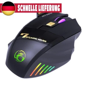 Motingdi Gaming-Maus mit 7 Tasten, wiederaufladbar, kabellos, leise, ergonomisch - Bild 1 von 10