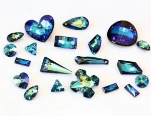 Superior PRIMERO Crystal Bermuda Blue Color Pendants * Many Shapes & Sizes - Picture 1 of 28