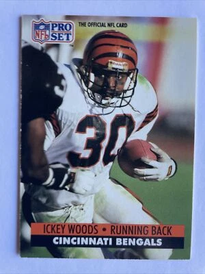 1991 PRO SET #467 ICKEY WOODS NFL CINCINNATI BENGALS Mint - Image 1 of 2