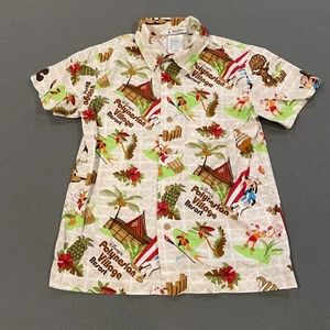 Disney POLYNESIAN VILLAGE Resort Button Down Shirt Hawaiian Kids Medium - Picture 1 of 2