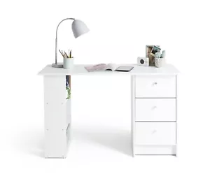 Malibu 3 Drawer Office Desk - White ( B Grade ) - Picture 1 of 15