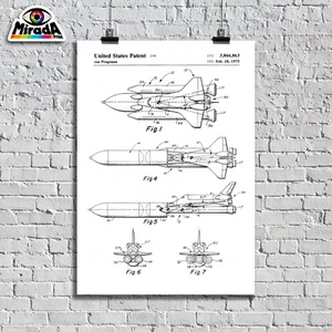 POSTER VINTAGE DISEGNO BREVETTO UNITED STATES PATENT NASA SPACE SHUTTLE - Imagen 1 de 1