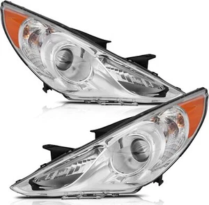 LSAILON Headlight Assembly Replacement Fit 2011-2014 For Hyundai Sonata Chrome - Picture 1 of 6