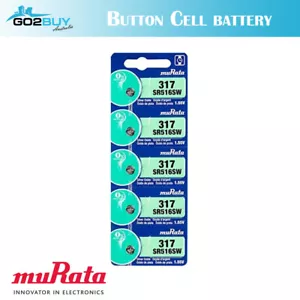 Genuine 5x Sony / Murata 317 SR516SW Silver Oxide Button Watch Battery 1.55V - Picture 1 of 10