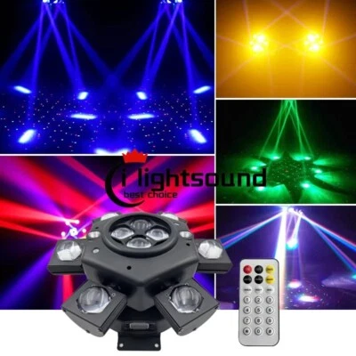 Moving Head DJ Lights 6 Arms Party Lights 150W RGBW 4In1 DMX IR bee eye Laser - Image 1 of 4