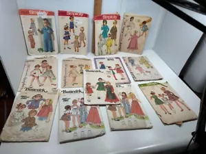 13 Vintage Girls Toddler Butterick Simplicity Child Sewing Patterns CUT - Picture 1 of 17