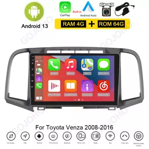 4+64G 9" Android 13 For Toyota Venza 2008-2016 Car GPS Radio Stereo CarPlay Navi - Foto 1 di 21
