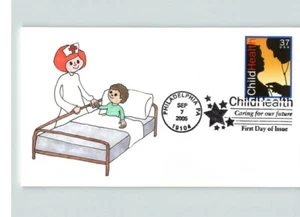 CHILDREN's HEALTH "Caring for Our Future" Hand Painted # 1 of 1 FDC - Picture 1 of 1