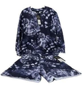 Art Class Navy Tie Dye Short & Sweatshirt Girls Size XS (Bundle) - Picture 1 of 6