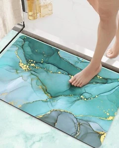 Ultra Thin Non-Slip Bathroom Mat, Quick Dry & Absorbent, 16x24, Turquoise Green - Picture 1 of 9