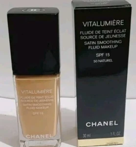 Chanel VITALUMIERE Satin Smoothing Foundation , MAKEUP SPF15 50 Naturel 30ml - Picture 1 of 2