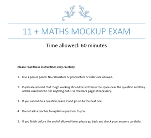 11+ ELEVEN PLUS Maths Exam Papers Ideal For Preparing Independent/Grammar School - Bild 1 von 3