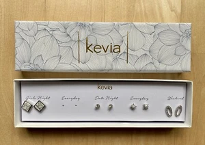 NEW IN BOX KEVIA MINIMAL EARRING SET OF 4 Studs originally sold as 5 Piece -1=4 - Picture 1 of 4