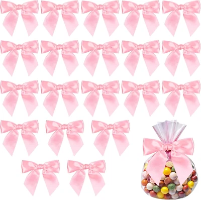20 Piezas Arcos Rosa para Artesanía 4.5" Pre-Atados Twist Lazo para Baby Shower Satin Ri Foto 1 de 4