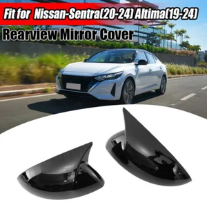 For Nissan Sentra 2020-2024 Gloss Black Rearview Mirror Cover Caps Replacement - Picture 1 of 14