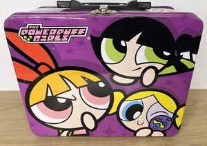 2000 Vintage THE POWERPUFF GIRLS metal lunch box case - Picture 1 of 4