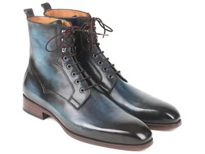Paul Parkman Herren Blau & Braun Leder Stiefel (ID#BT548AW) - Bild 1 von 1