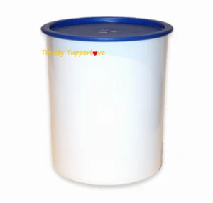 1 Tupperware One-Touch Kanister "C" 12 Tassen Vintage weiß mit blauem Siegel EUC - Bild 1 von 2