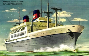 American President Lines S.S. PRESIDENT WILSON, California to the Orient - Picture 1 of 2