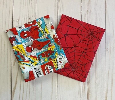 Tela 2 cuartos de grasa FQ edredón algodón Spiderman Marvel azul negro rojo superhéroe Foto 1 de 3