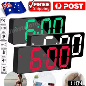 LED Digital Clock Mirror Display Snooze Alarm Temperature Time Table Desk Decor~ - Picture 1 of 23