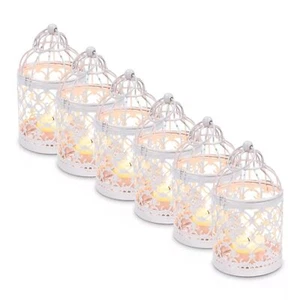Hanging Birdcage Lantern 6pcs Small Metal Tealight Holder Vintage Decorative Han - Picture 1 of 7