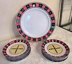 10 BIA Roulette Wheel Appetizer Dessert Plates with 12" Matching Platter