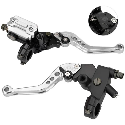 Universal Motorcycle 7/8" CNC Brake Clutch Levers Master Cylinder Reservoir Kits - Изображение 1 из 4