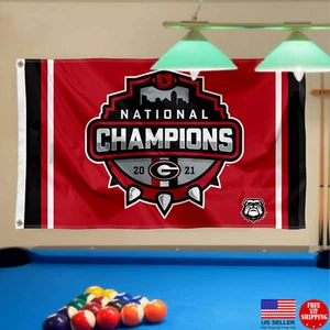 Georgia FLAG 3X5 Bulldogs Football New Bull Dog Bull Dogs National Champions - Picture 1 of 8