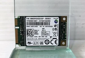 Samsung 64GB mSATA SSD MMDPE64GEDXP-MVBD1 F343T | 60-Day Warranty | Buy Now! - Picture 1 of 2