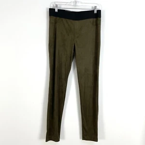 NEW INC International Concepts Womens 10 Faux Suede Pants Olive Pull On Stretch - Picture 1 of 9