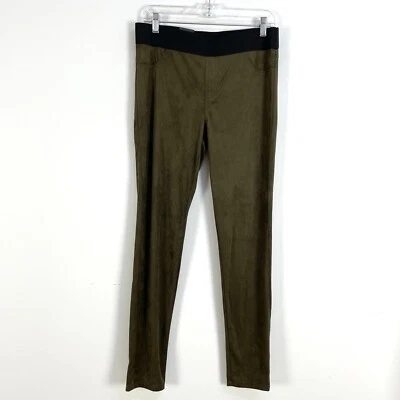 NOVO INC International Concepts Feminino 10 Calças de Camurça Artificial Olive Pull On Stretch - Imagem 1 de 4