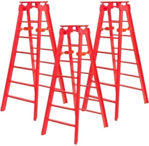 Set of 3 Red Ladders for WWE & AEW Wrestling Action Figures - Picture 1 of 1