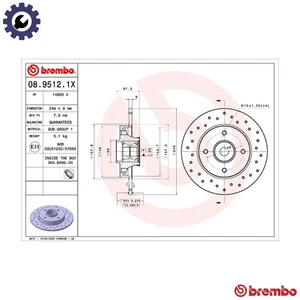2x BRAKE DISC 08.9512.1X FOR PEUGEOT 307/SW/Van/Break/CC CITROËN C4/Hatchback - Picture 1 of 10