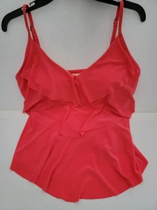 Damen Stufen Tankini Oberteil - Hot Pink Koralle Größe Large 12-14 - Bild 1 von 5