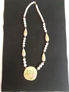 Vintage Japanese necklace beads flowers JEWELRY beautiful - Picture 1 of 6