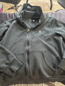 Men’s Size Large Double Knit Full Zip Hoodie By Polo Ralph Lauren Black - Picture 1 of 7
