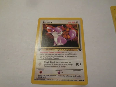 RATTATA # 66/82 FIRST EDITION  NON HOLO POKEMON CARD - Image 1 of 2