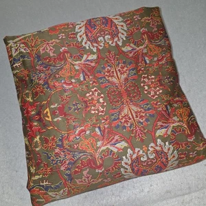 Ralph Lauren GALAHAD Full Queen Bettbezug Rot Grün Paisley Satin - Bild 1 von 9