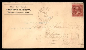 Mayfairstamps US 1895 Welton Iowa to Illinois Christian Peterson Cover aat_52171 - Picture 1 of 2