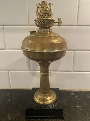 Edward Miller Oil Lamp- Metal Stand Lamp 1876 - Image 1 of 4